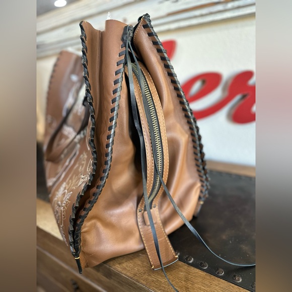 🔥One of a Kind🔥 Coach Dreamer Tote 52 With Tattoo x Chelsea Champlain GloveTan - Picture 7 of 15